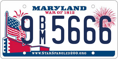 MD license plate 9BM5666