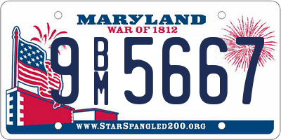 MD license plate 9BM5667