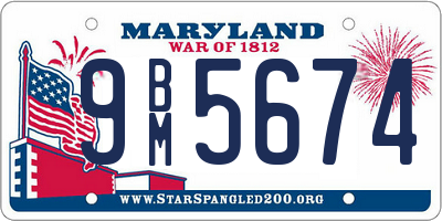 MD license plate 9BM5674