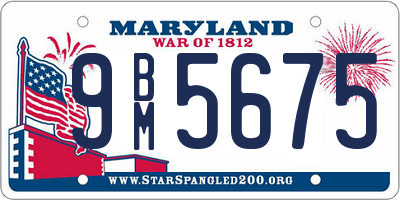 MD license plate 9BM5675