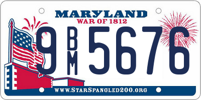 MD license plate 9BM5676