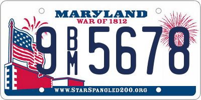 MD license plate 9BM5678