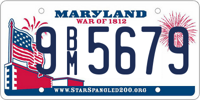 MD license plate 9BM5679