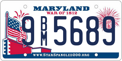 MD license plate 9BM5689