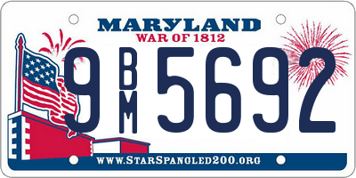 MD license plate 9BM5692