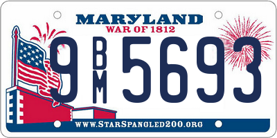 MD license plate 9BM5693