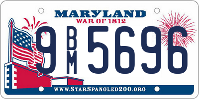 MD license plate 9BM5696