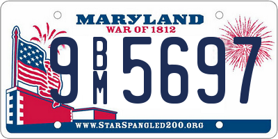 MD license plate 9BM5697