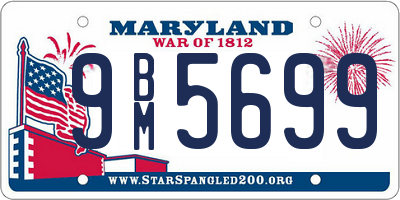 MD license plate 9BM5699