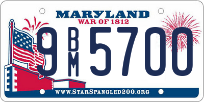 MD license plate 9BM5700