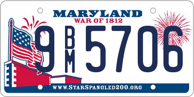 MD license plate 9BM5706