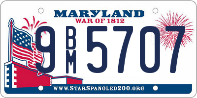 MD license plate 9BM5707