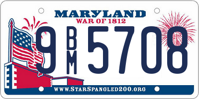 MD license plate 9BM5708