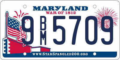 MD license plate 9BM5709