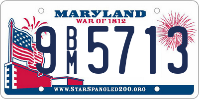 MD license plate 9BM5713