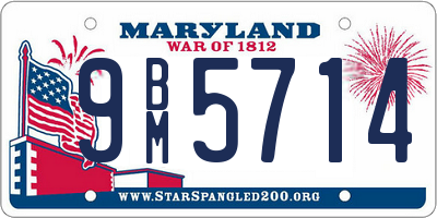 MD license plate 9BM5714