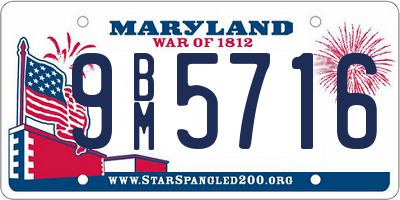 MD license plate 9BM5716