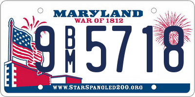 MD license plate 9BM5718