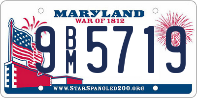 MD license plate 9BM5719