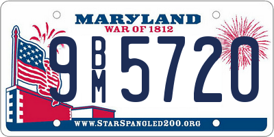 MD license plate 9BM5720