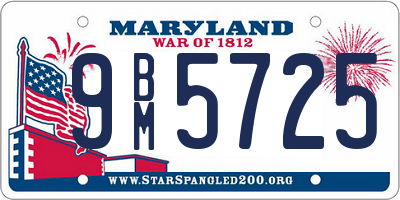 MD license plate 9BM5725