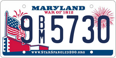 MD license plate 9BM5730