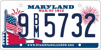 MD license plate 9BM5732