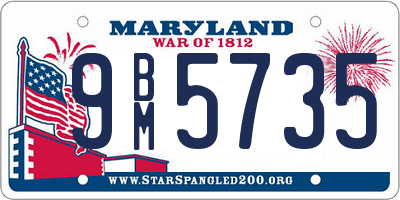 MD license plate 9BM5735