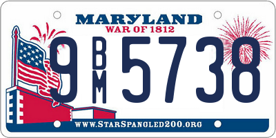 MD license plate 9BM5738