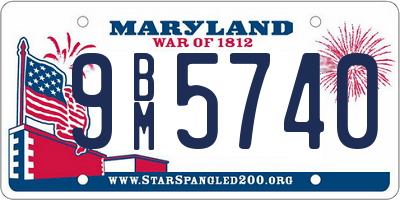 MD license plate 9BM5740