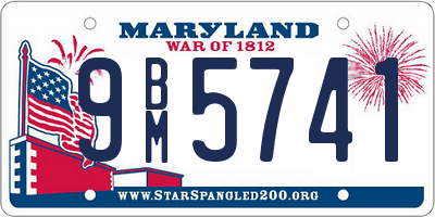 MD license plate 9BM5741