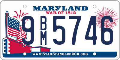 MD license plate 9BM5746