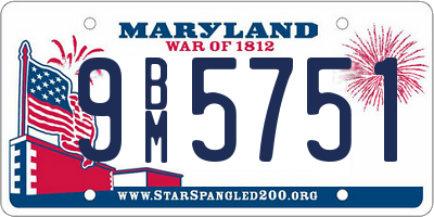 MD license plate 9BM5751