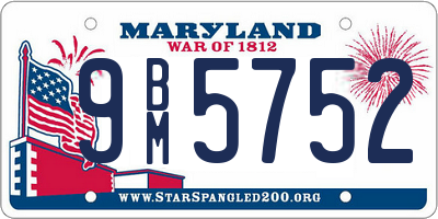 MD license plate 9BM5752