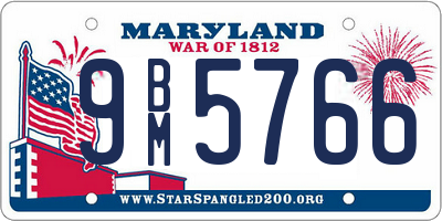 MD license plate 9BM5766