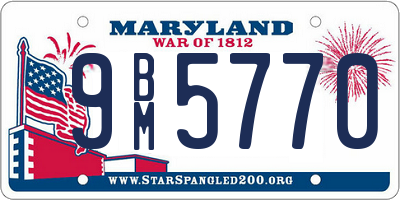 MD license plate 9BM5770