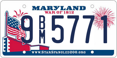 MD license plate 9BM5771