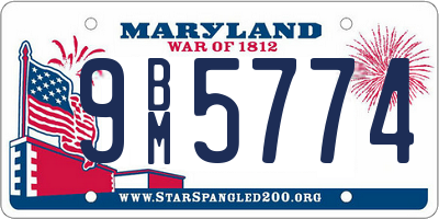 MD license plate 9BM5774