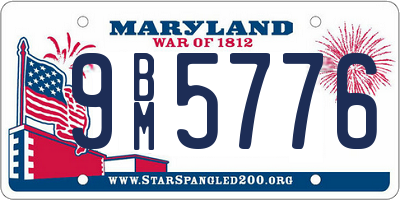 MD license plate 9BM5776