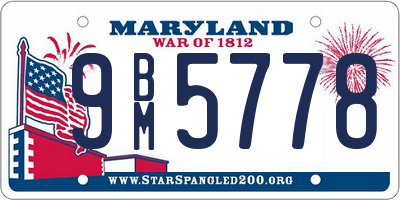 MD license plate 9BM5778