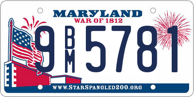 MD license plate 9BM5781