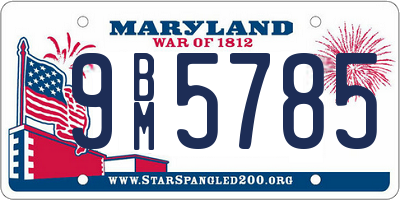 MD license plate 9BM5785