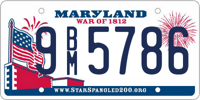 MD license plate 9BM5786