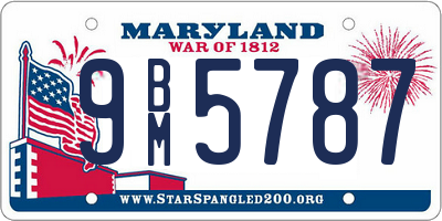 MD license plate 9BM5787