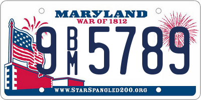 MD license plate 9BM5789