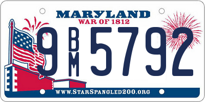 MD license plate 9BM5792