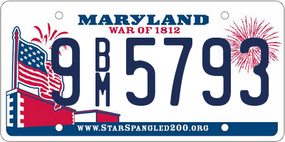 MD license plate 9BM5793