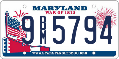 MD license plate 9BM5794