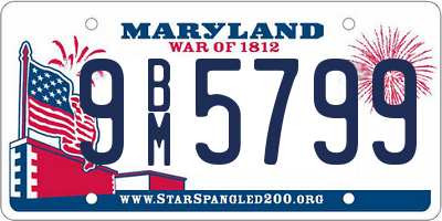 MD license plate 9BM5799