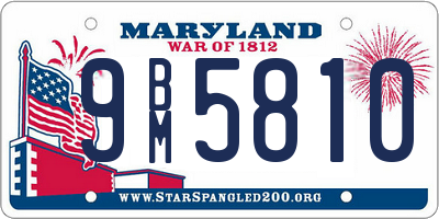 MD license plate 9BM5810